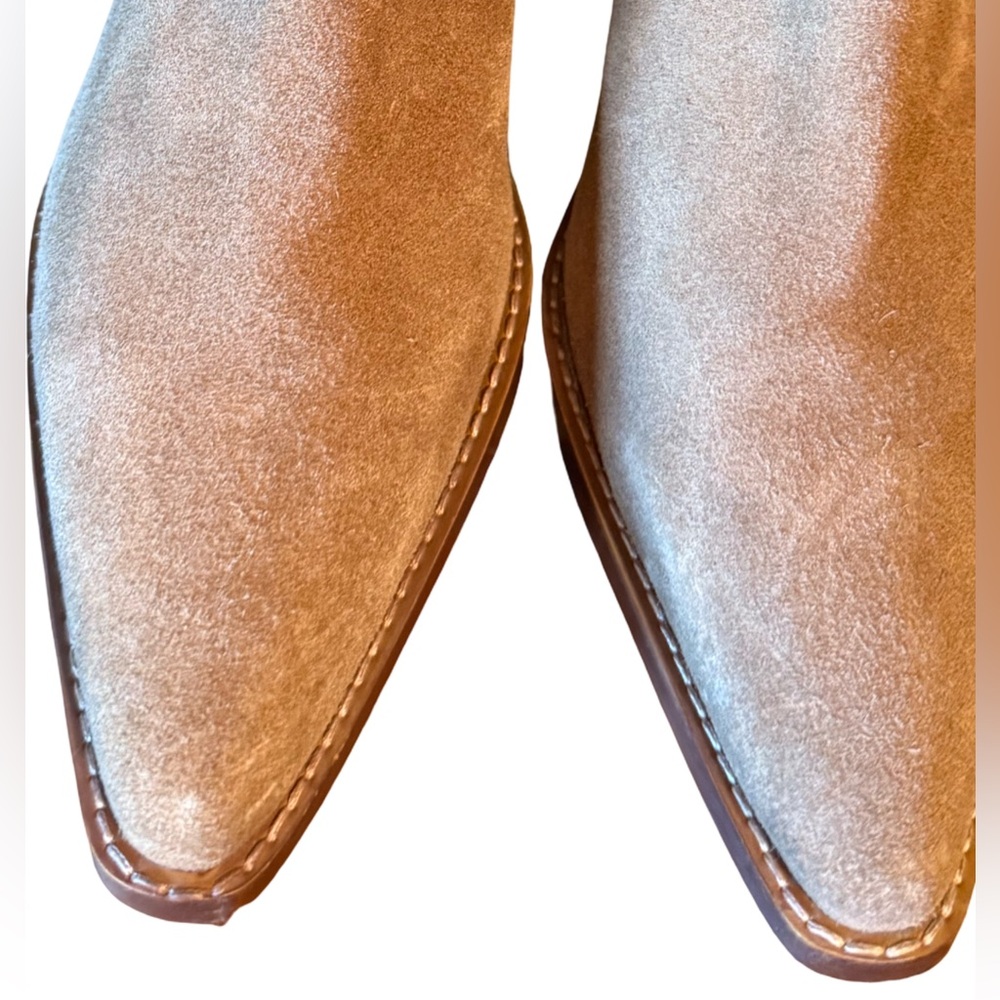 House of Harlow 1960 NWT Sz 8 Women's Tan Leather Suede Heel Ankle Boots (SH039) - Picture 4 of 15